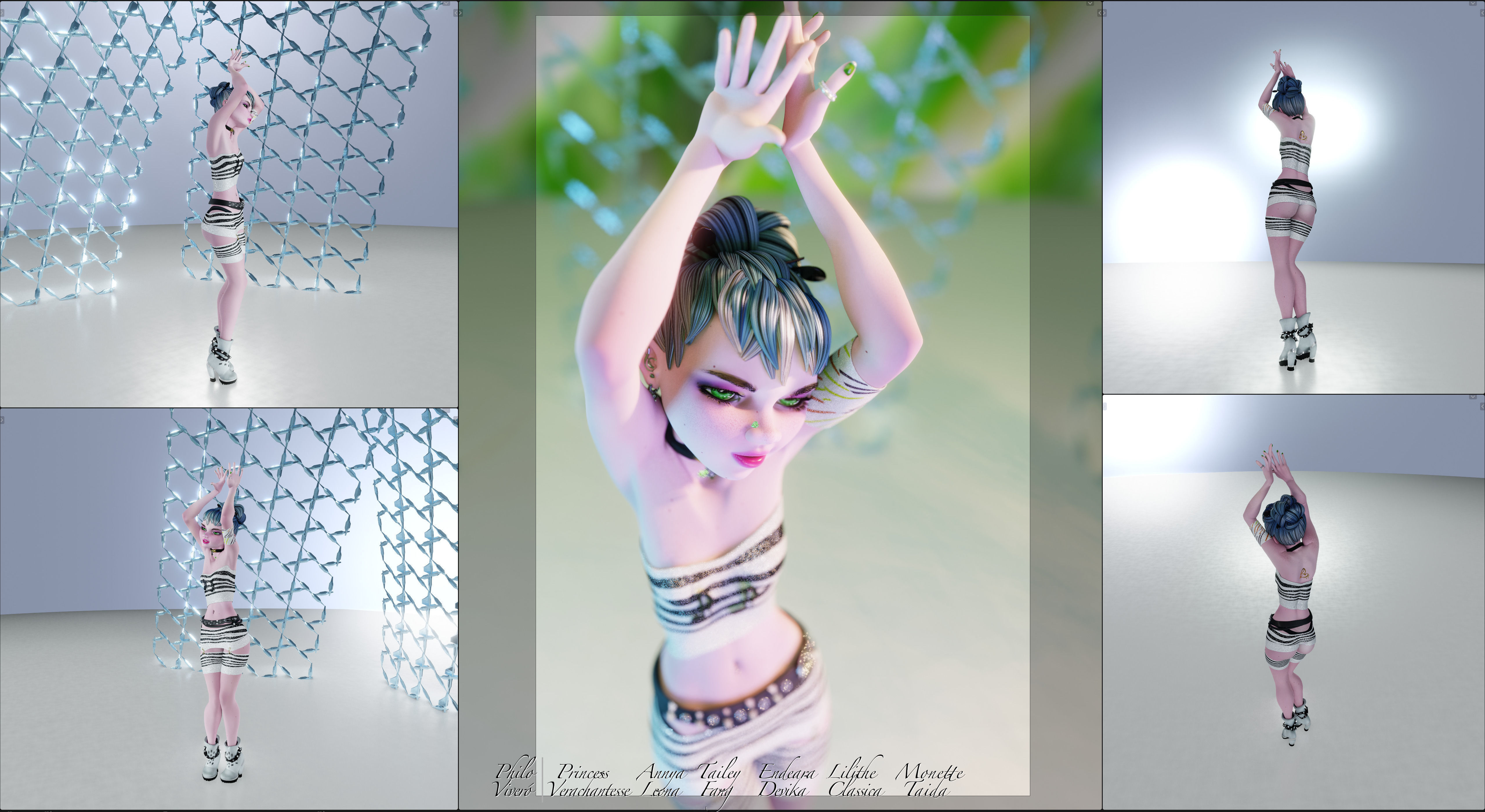 Princess Verachantesse Female Rigged Blender Character 3D model_6