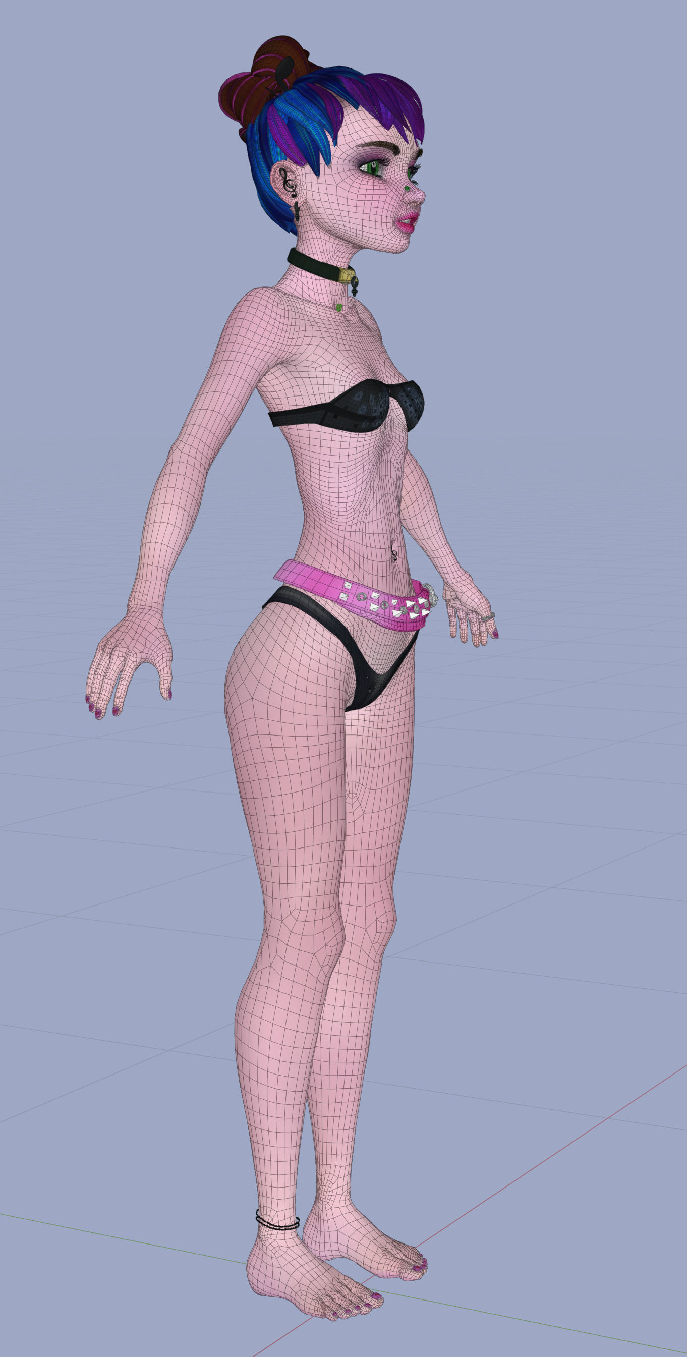 Princess Verachantesse Female Rigged Blender Character 3D model_43