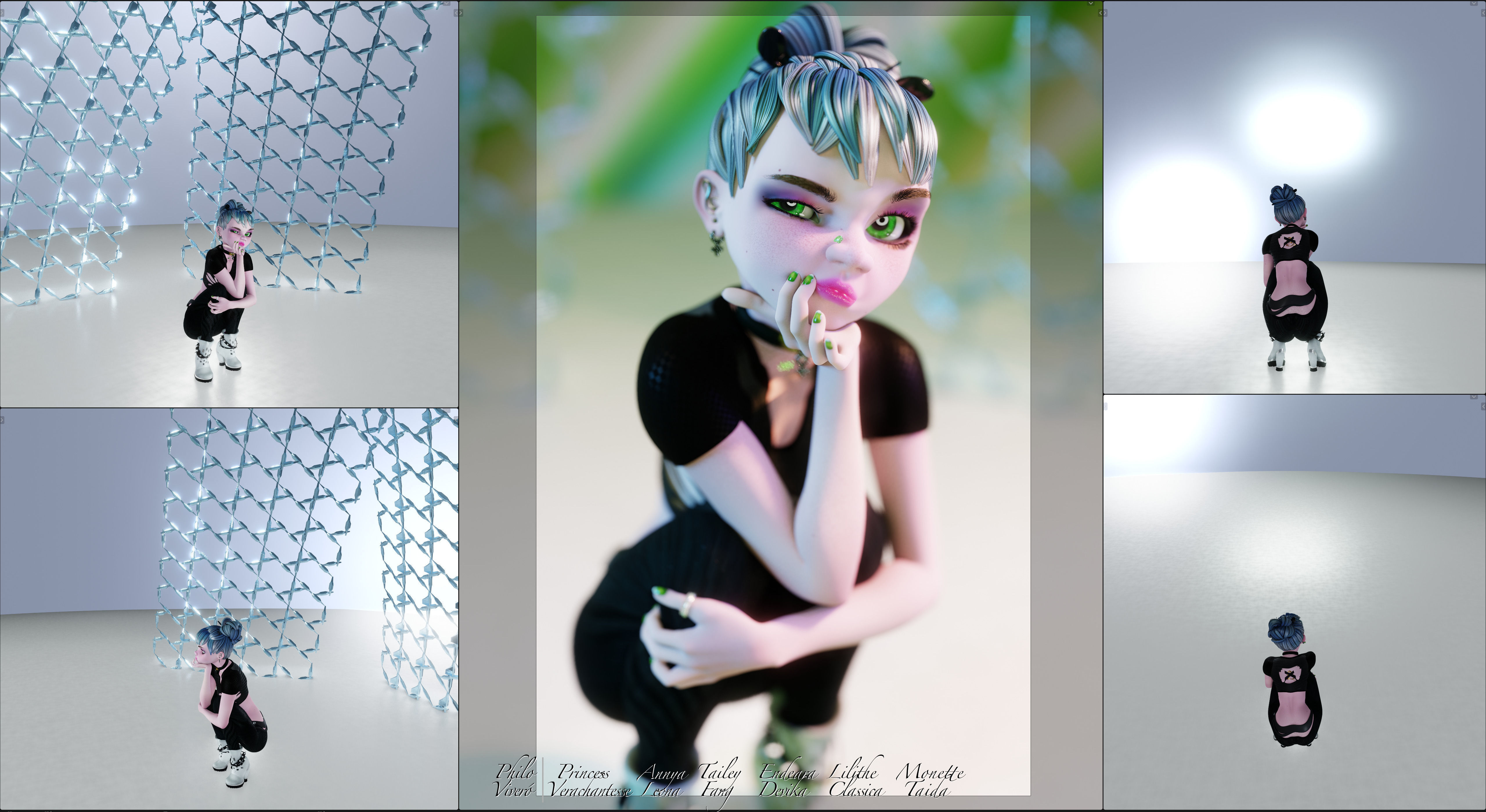 Princess Verachantesse Female Rigged Blender Character 3D model_12