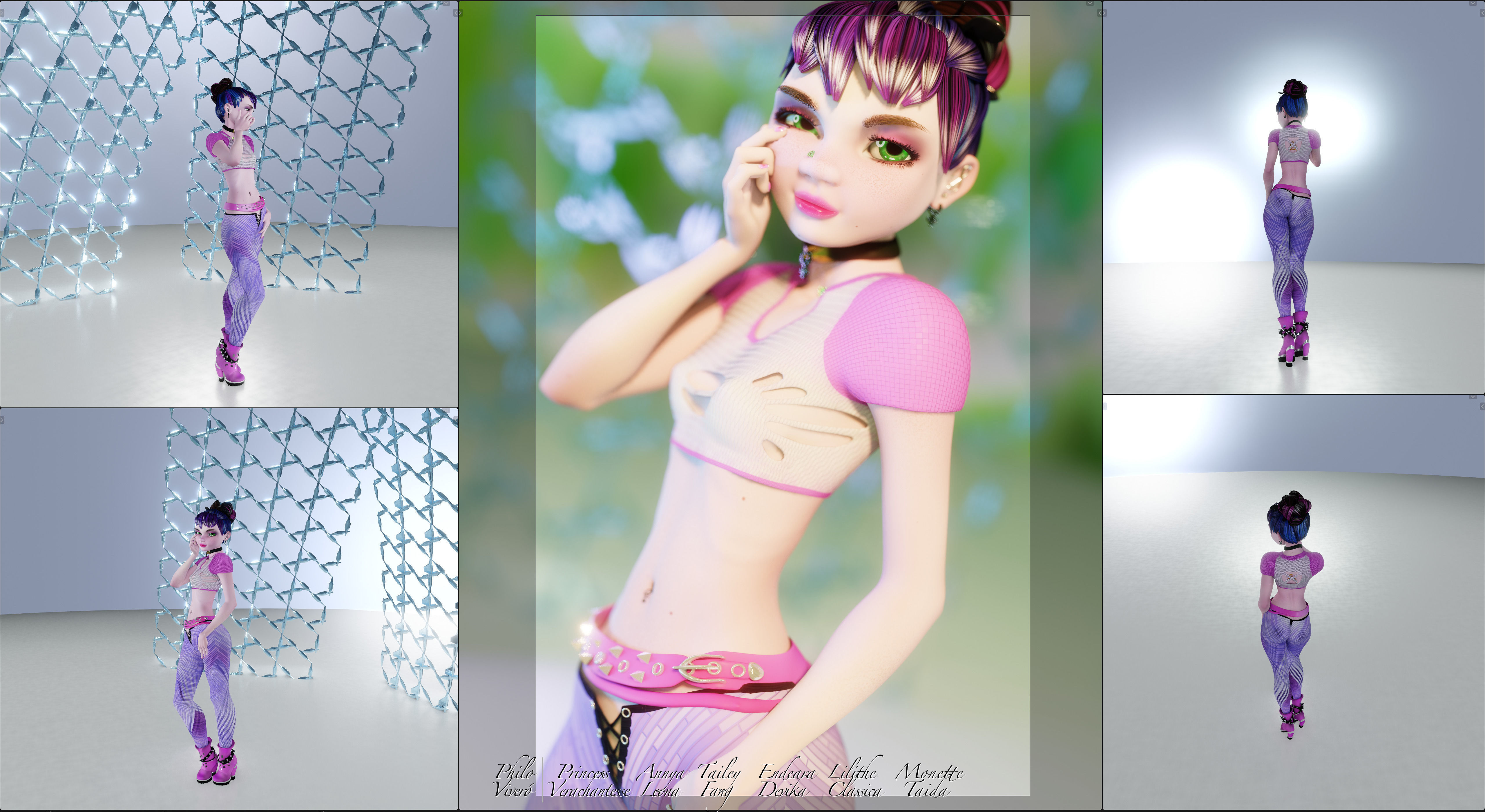 Princess Verachantesse Female Rigged Blender Character 3D model_28