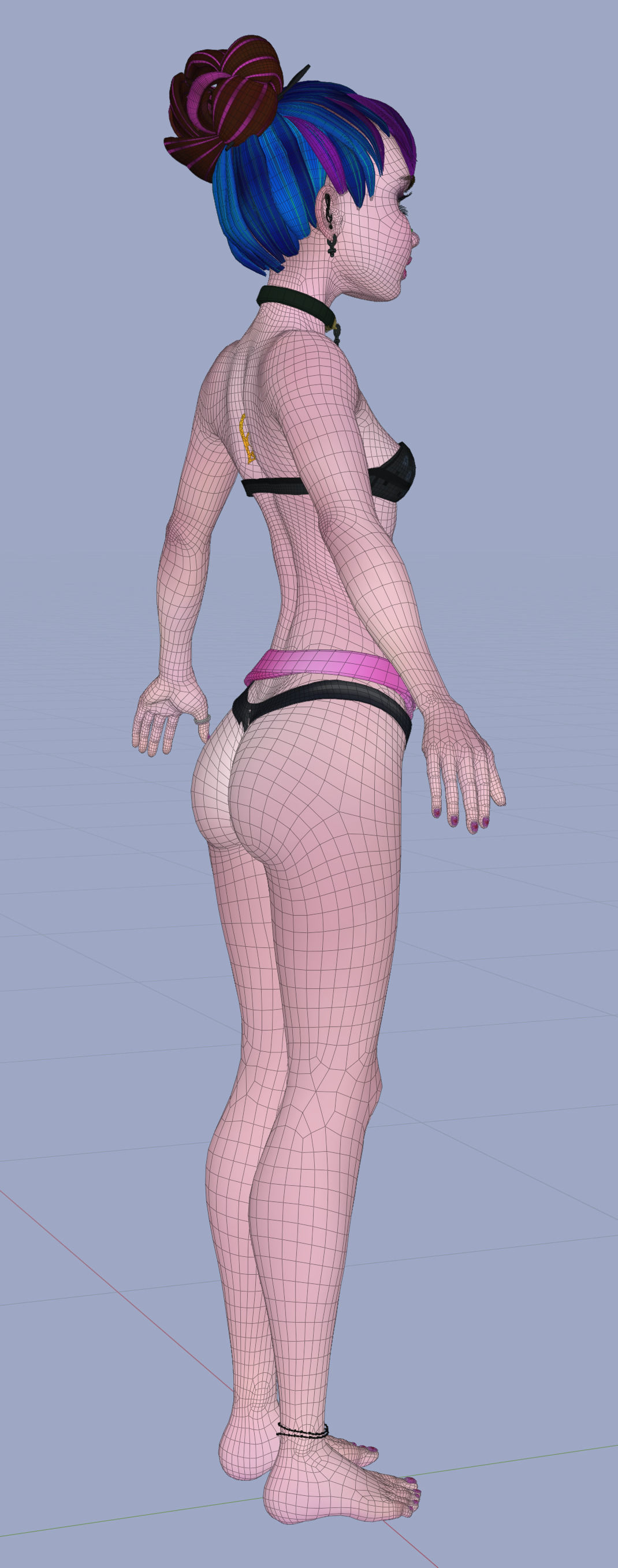 Princess Verachantesse Female Rigged Blender Character 3D model_38