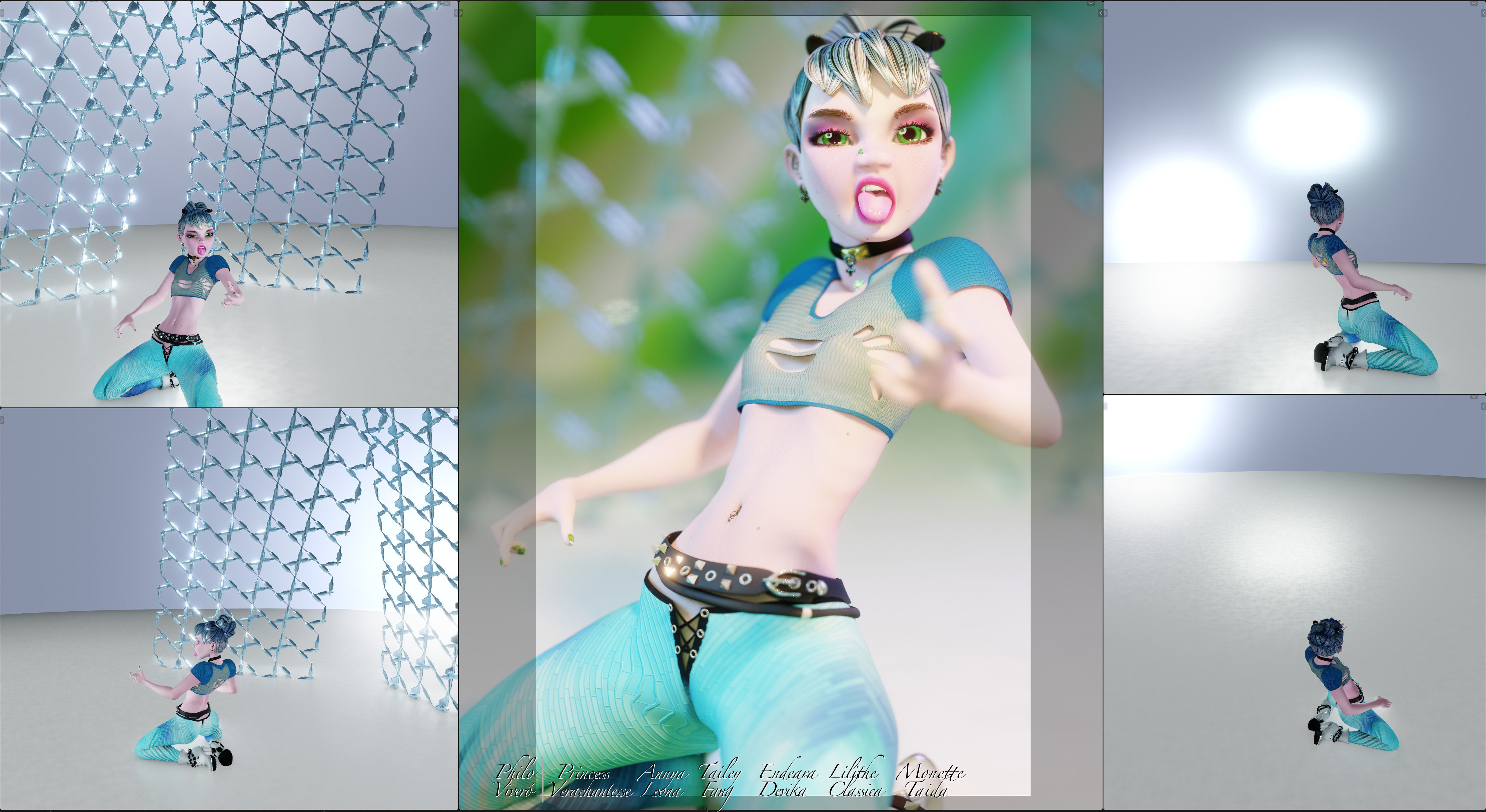 Princess Verachantesse Female Rigged Blender Character 3D model_11