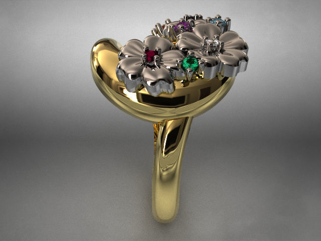 butterfly and flower collection T00013 3D print model_32