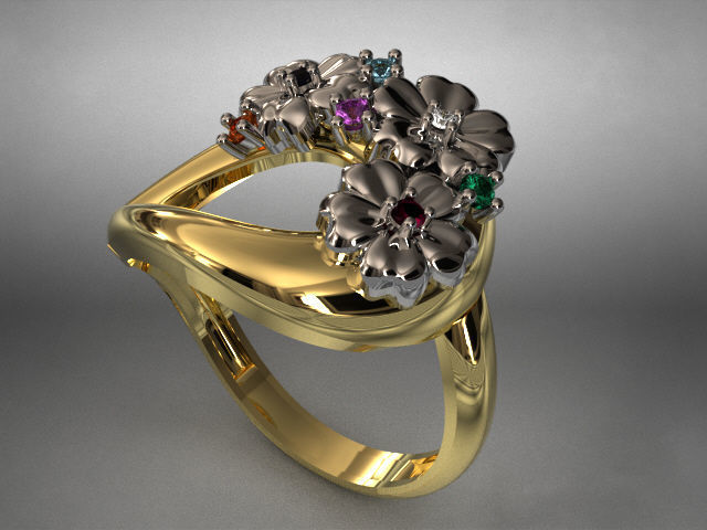 butterfly and flower collection T00013 3D print model_25