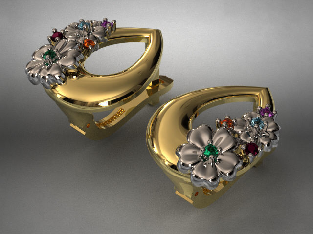 butterfly and flower collection T00013 3D print model_15