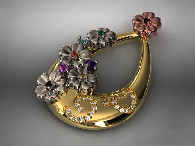 butterfly and flower collection T00013 3D print model_2