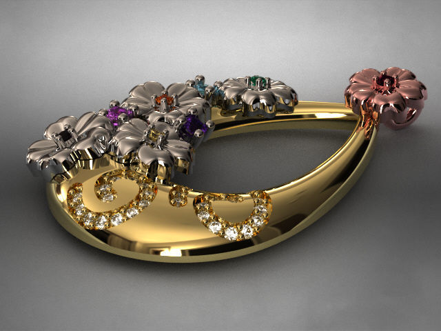 butterfly and flower collection T00013 3D print model_14