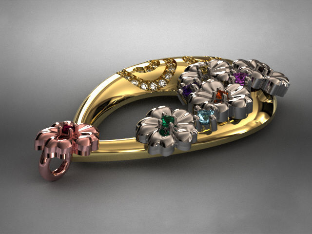 butterfly and flower collection T00013 3D print model_8