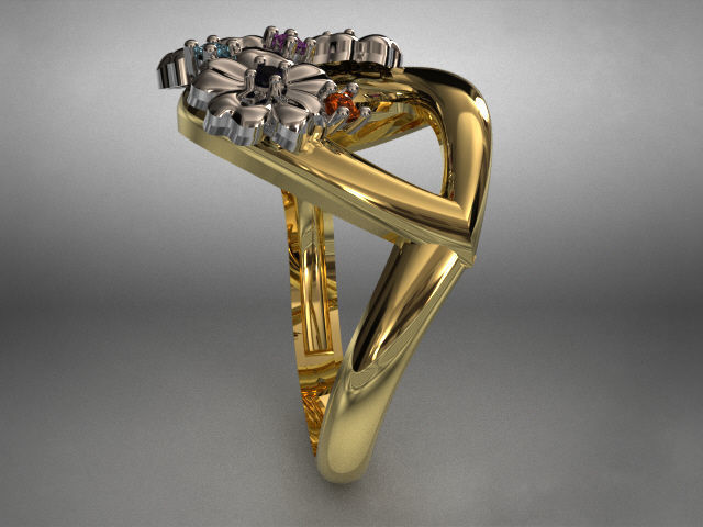 butterfly and flower collection T00013 3D print model_36