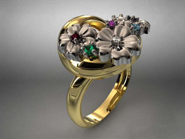 butterfly and flower collection T00013 3D print model_33