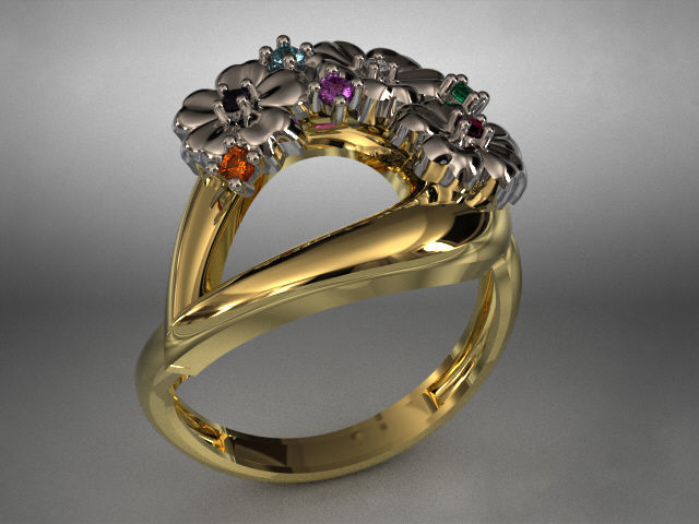 butterfly and flower collection T00013 3D print model_11