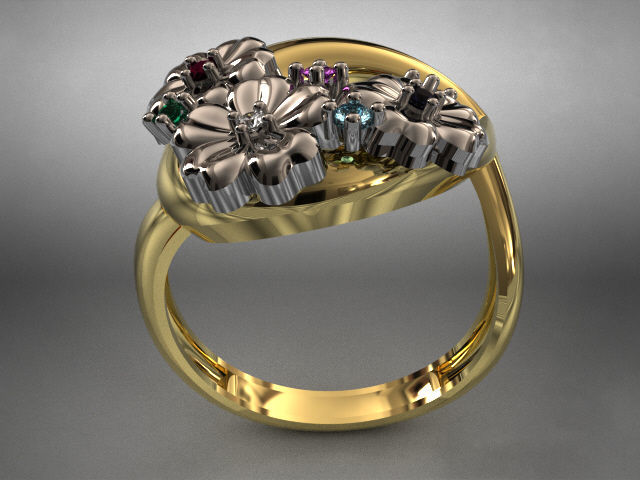 butterfly and flower collection T00013 3D print model_34