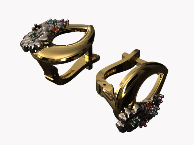 butterfly and flower collection T00013 3D print model_3