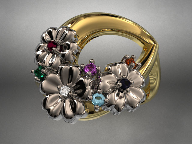 butterfly and flower collection T00013 3D print model_28