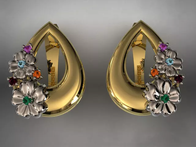 butterfly and flower collection T00013 3D print model_0