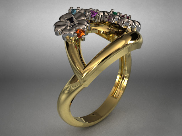 butterfly and flower collection T00013 3D print model_24