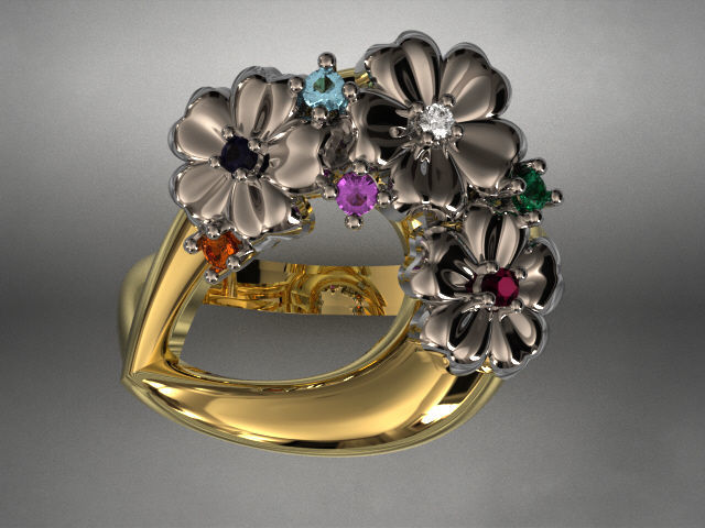 butterfly and flower collection T00013 3D print model_1