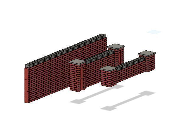 Model Railway Brick Wall Various Heights see Pictures 3D print model_3