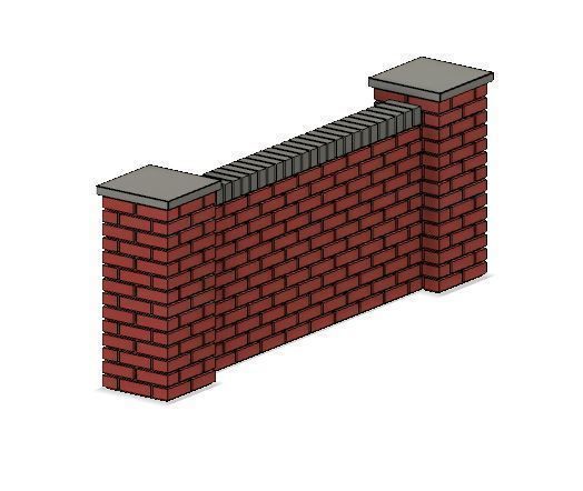 Model Railway Brick Wall Various Heights see Pictures 3D print model_5