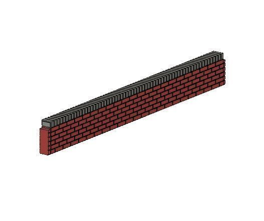 Model Railway Brick Wall Various Heights see Pictures 3D print model_7