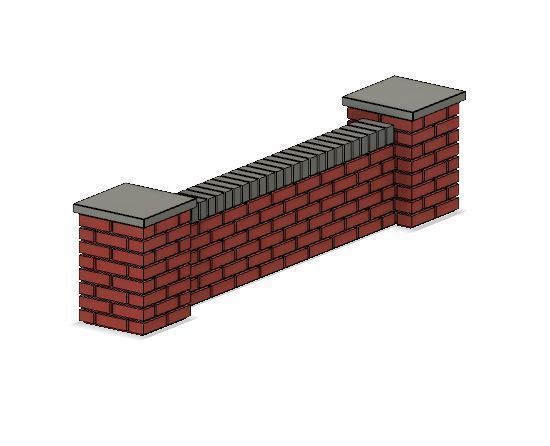 Model Railway Brick Wall Various Heights see Pictures 3D print model_4