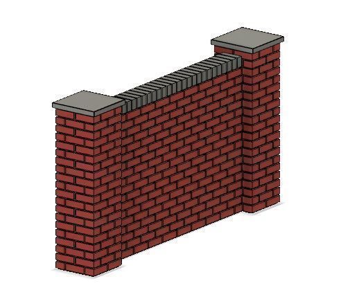 Model Railway Brick Wall Various Heights see Pictures 3D print model_6