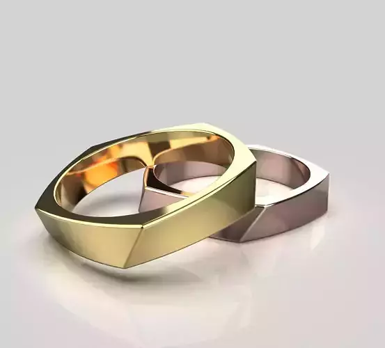 Fashionable pentagonal ring 3D print model