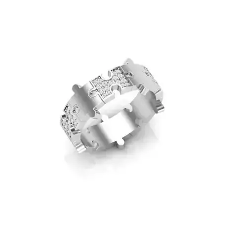 Puzzle wedding band