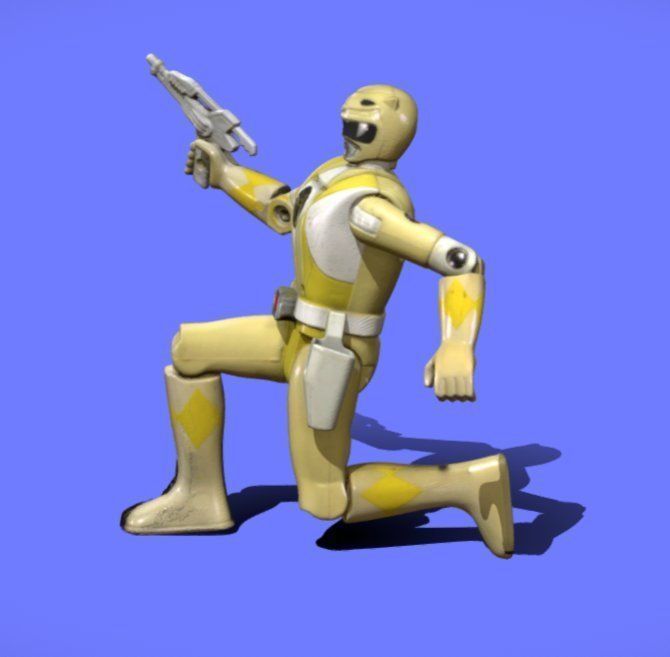 90s YELLOW RANGER FIGURE - 3D SCAN 3D print model_1