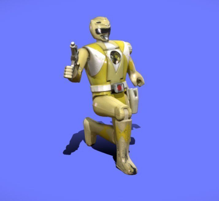 90s YELLOW RANGER FIGURE - 3D SCAN 3D print model_4