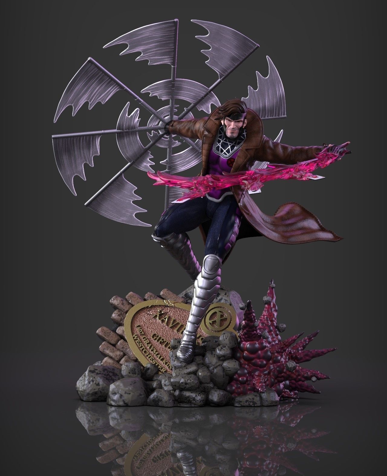 Gambit stl xenoblade legends statue 3D print model_4