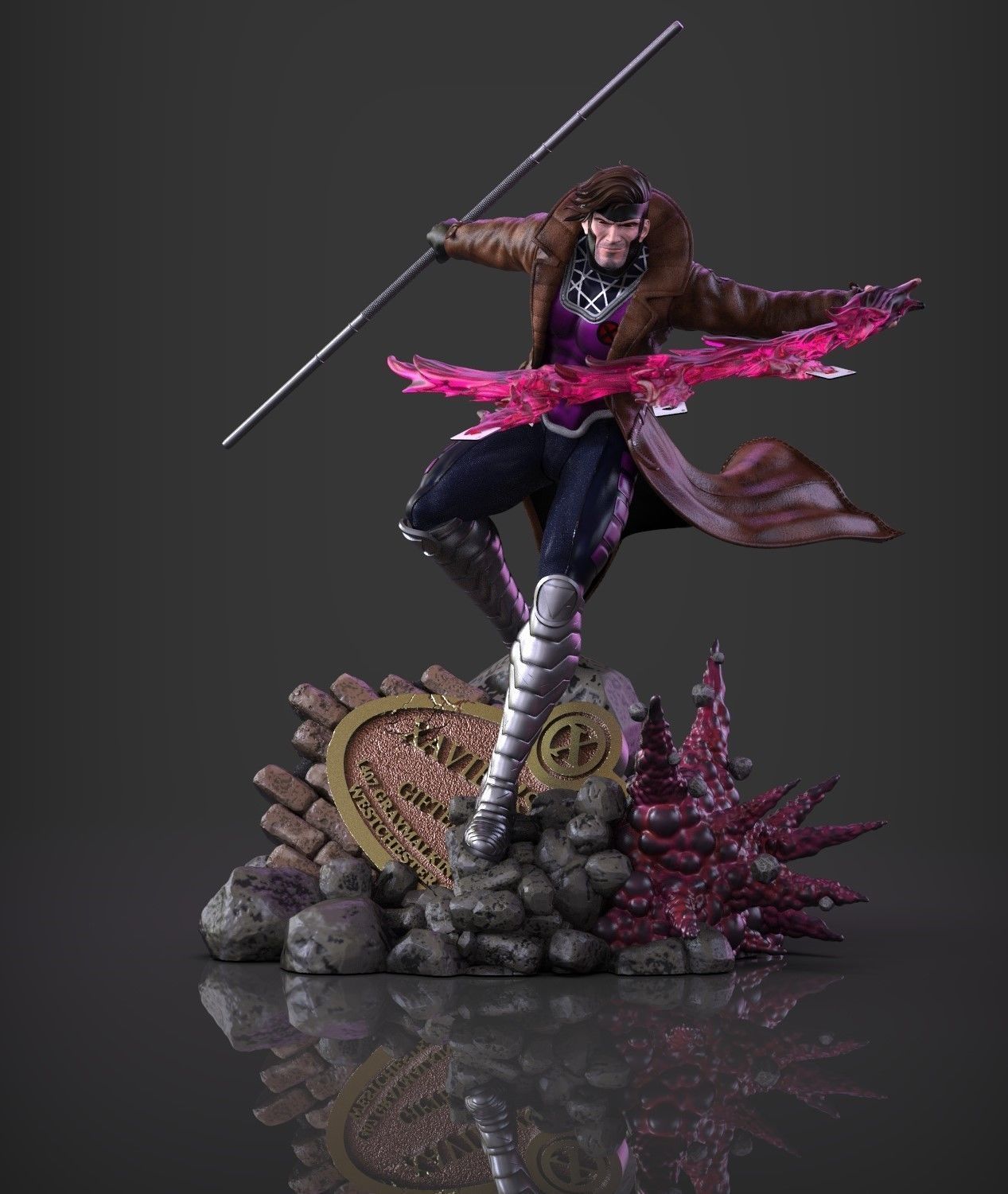 Gambit stl xenoblade legends statue 3D print model_2