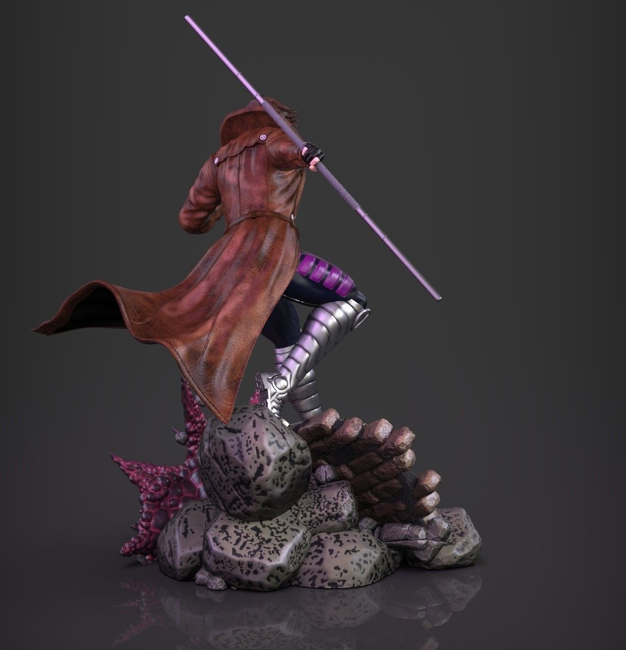 Gambit stl xenoblade legends statue 3D print model_6