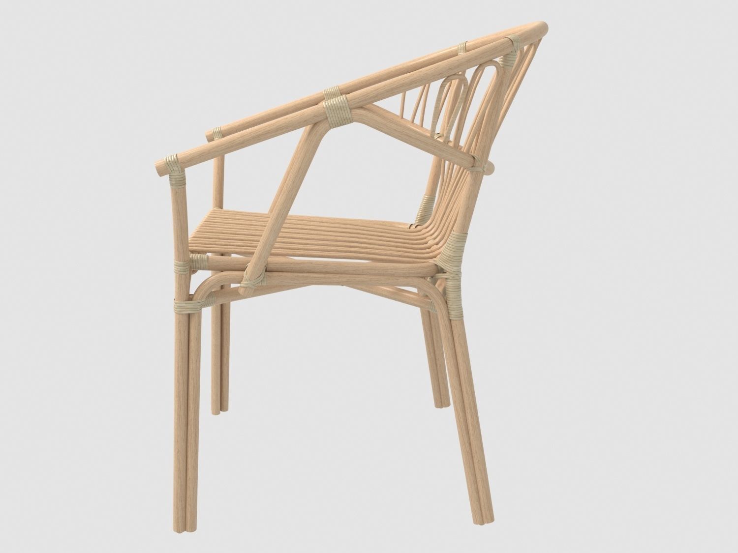 Rattan chair by LolaHome 3D model_3
