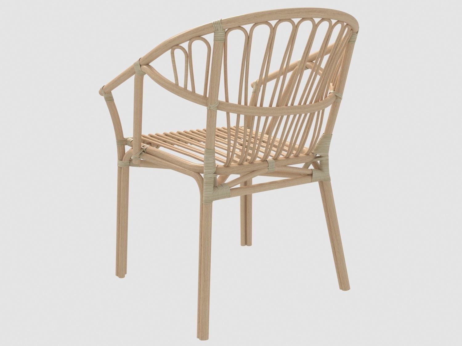 Rattan chair by LolaHome 3D model_4