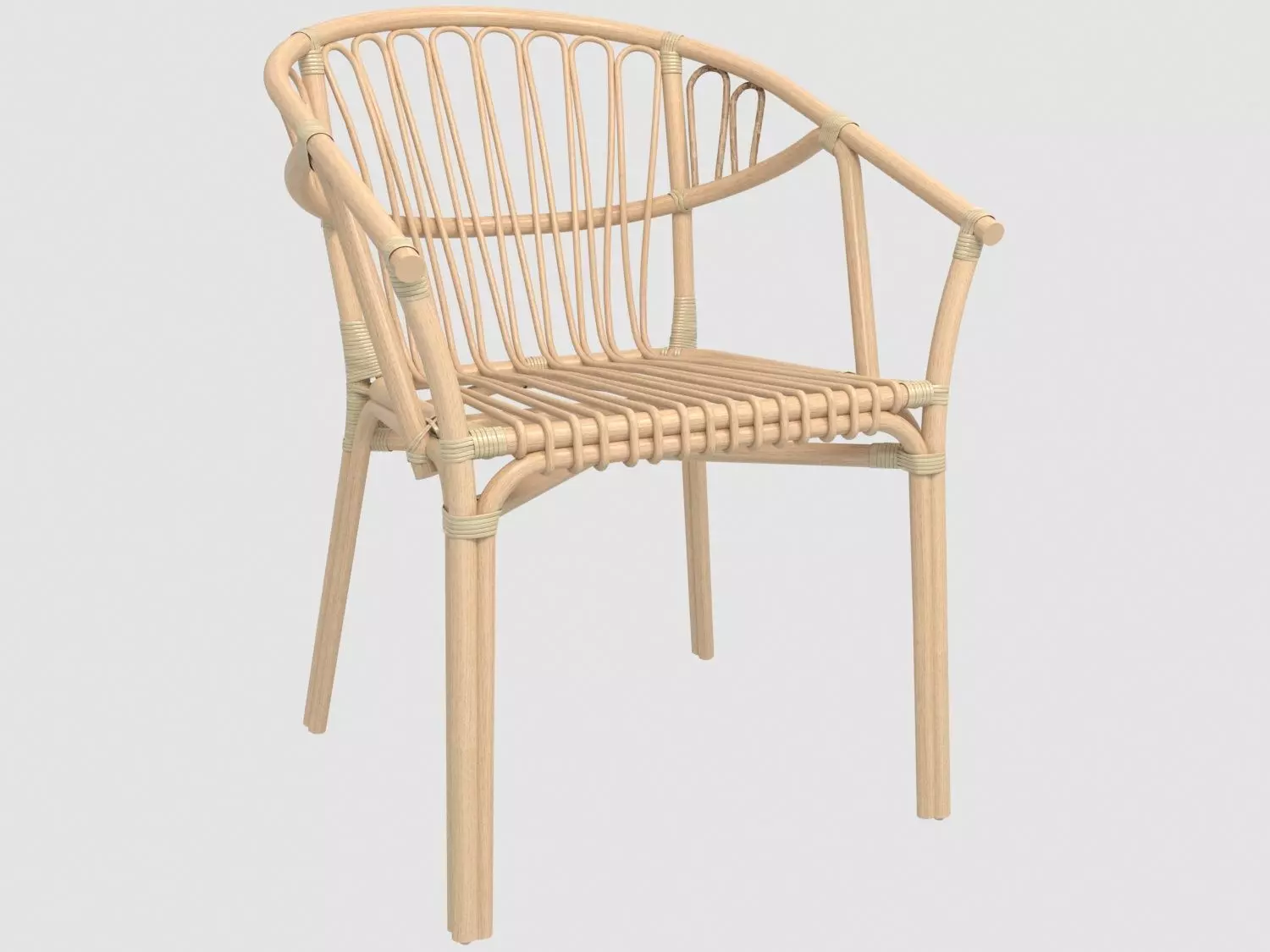 Rattan chair by LolaHome 3D model_0