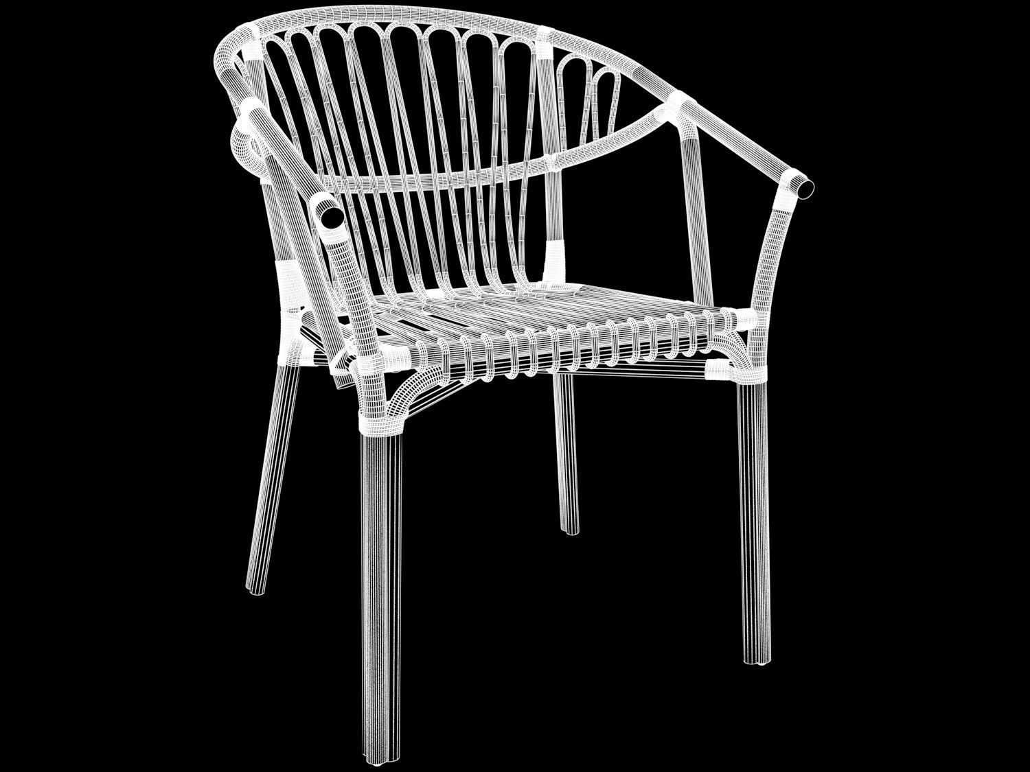Rattan chair by LolaHome 3D model_1