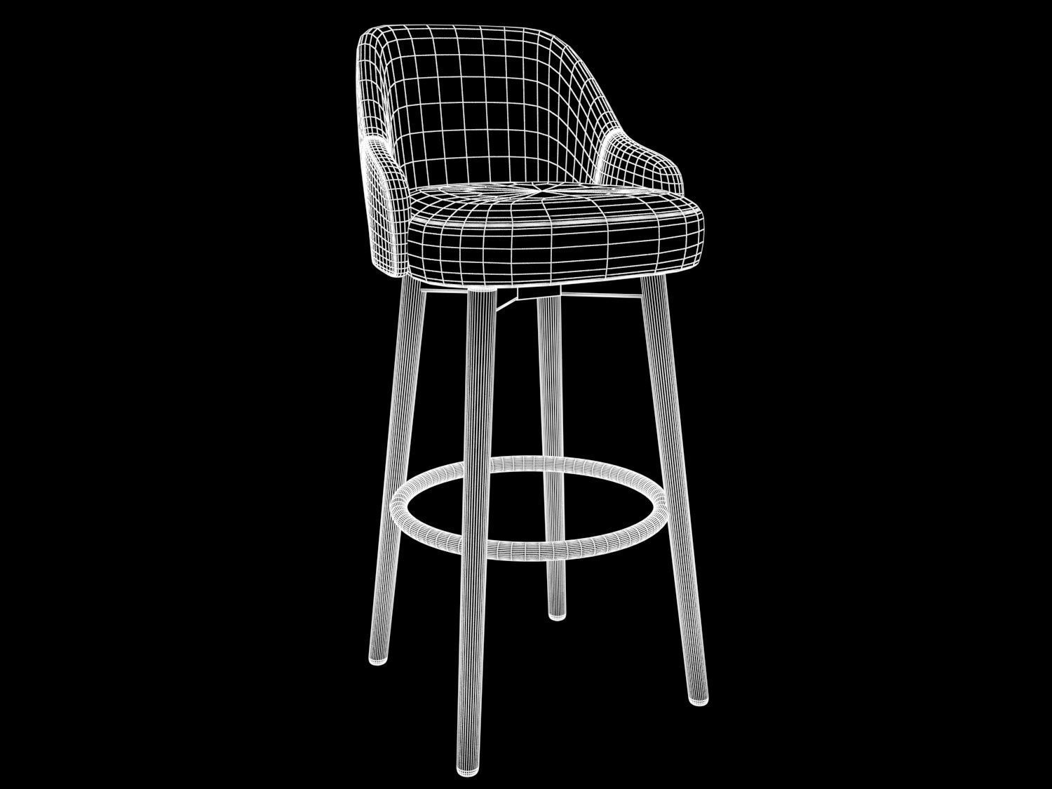 Westelm Bar stool 3D model_1