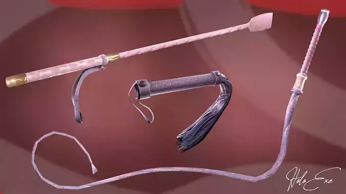 Whip Pack Low-poly 3D model
