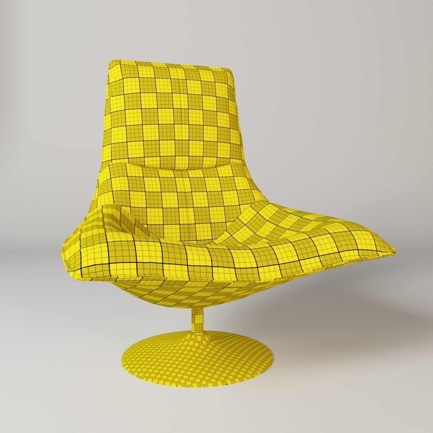 modern leather lounge chair 3D model_2