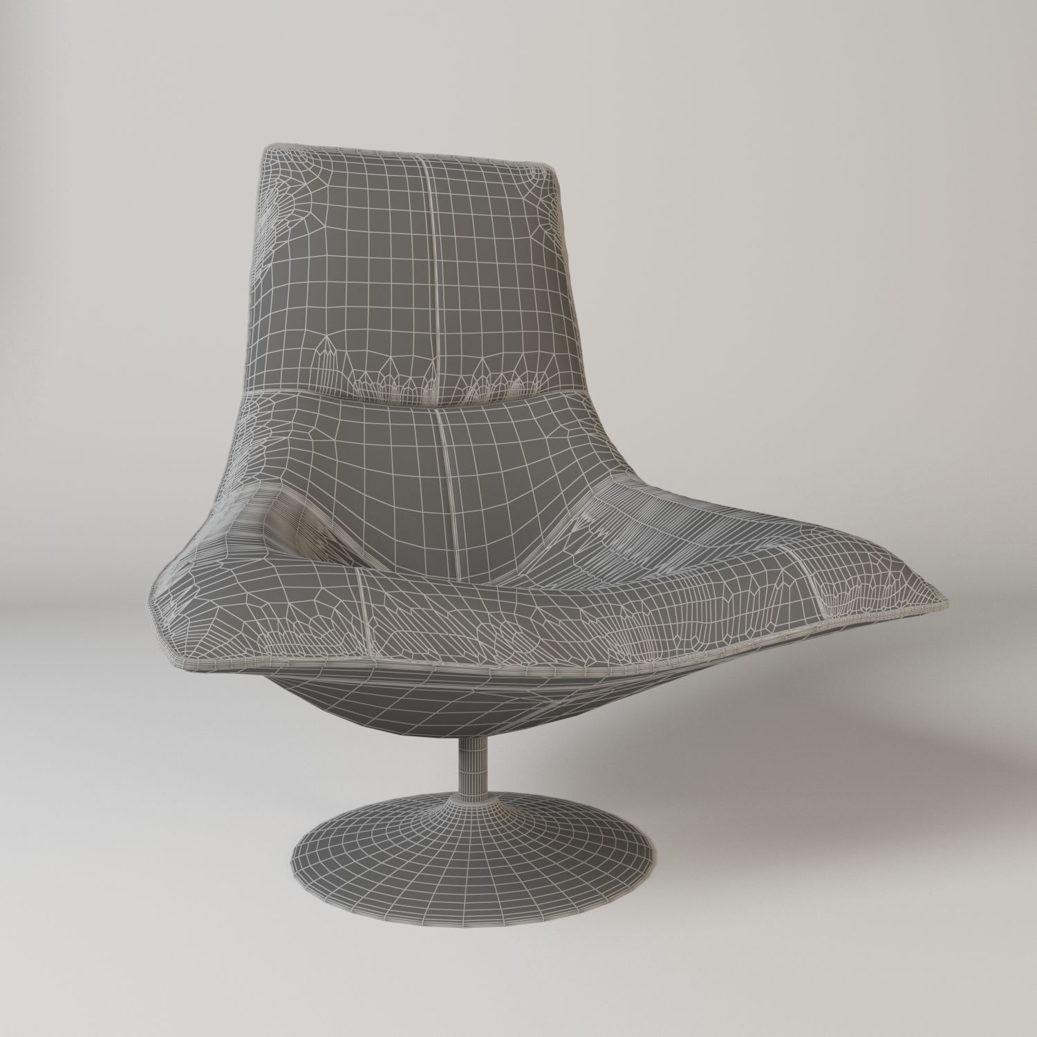 modern leather lounge chair 3D model_1