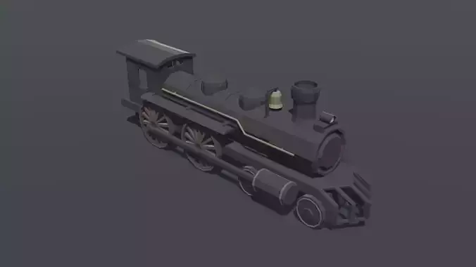 Train locomotive lowpoly