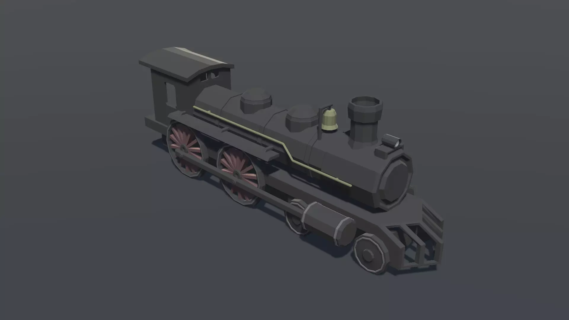 Train locomotive lowpoly Low-poly 3D model_0