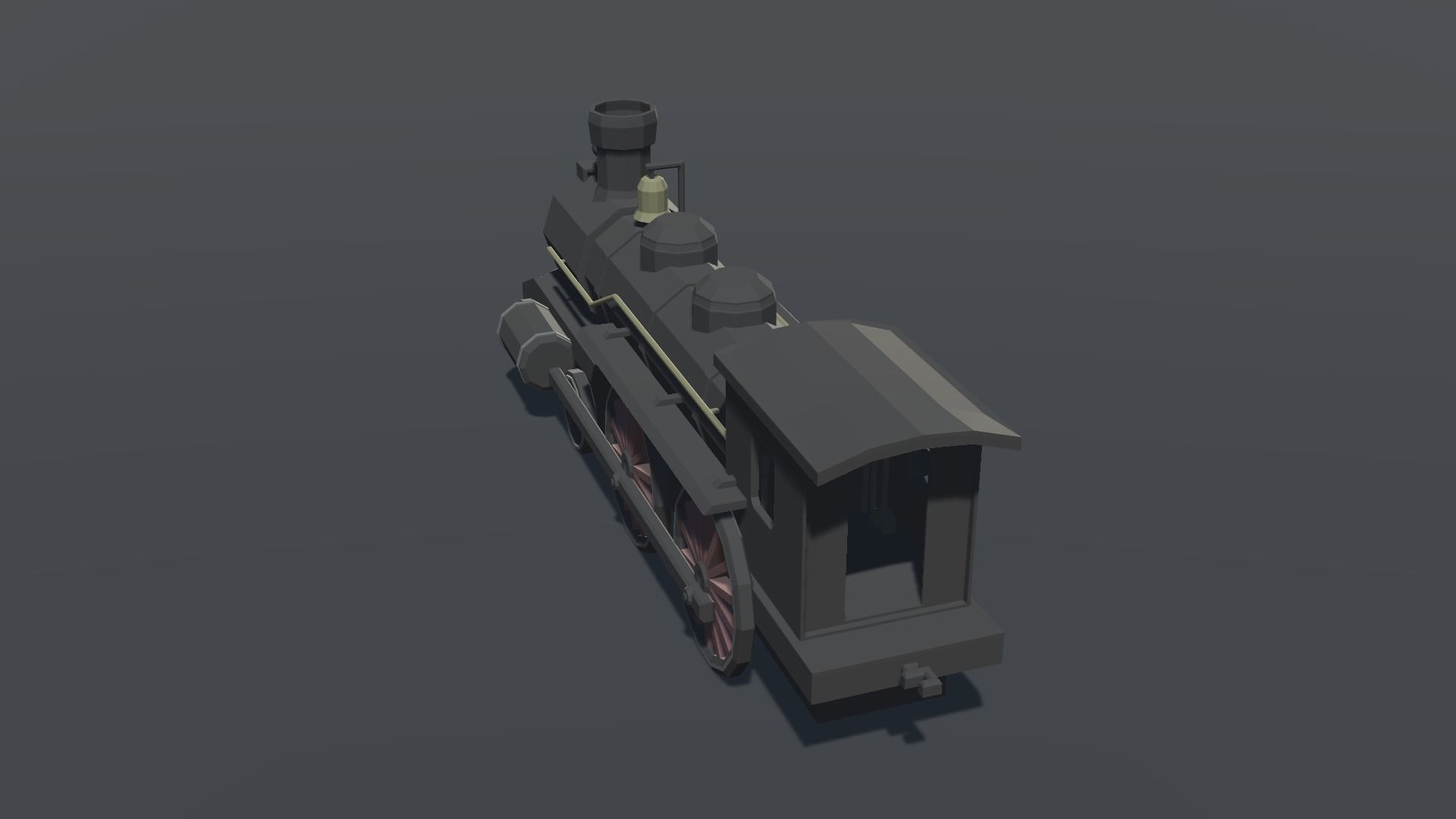 Train locomotive lowpoly Low-poly 3D model_1