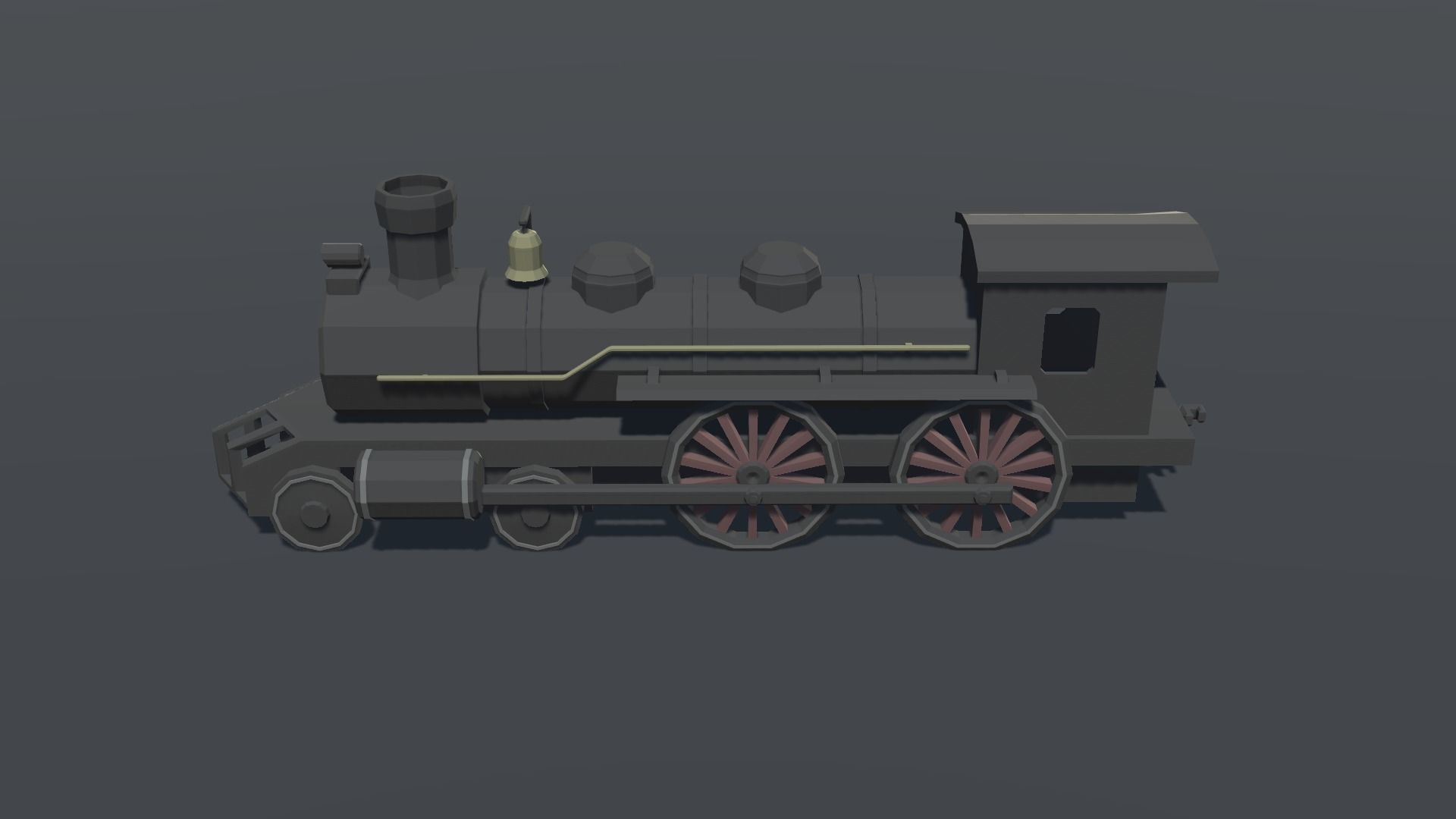 Train locomotive lowpoly Low-poly 3D model_2