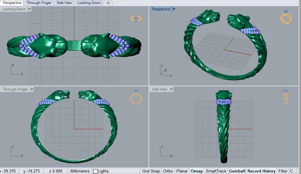 Tiger bracelet 3D print model_4