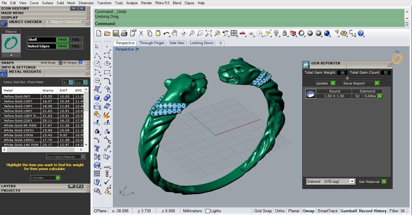Tiger bracelet 3D print model_3