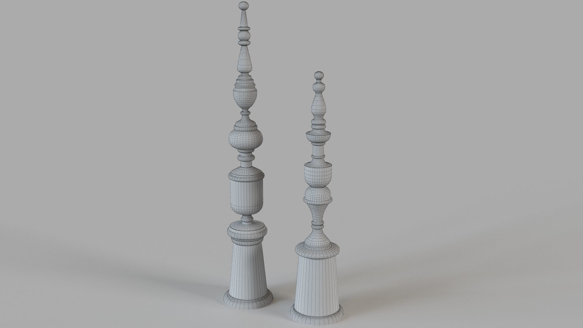 Nalini Antique Gold Finials Set of 2 3D model_3