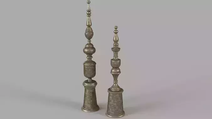 Nalini Antique Gold Finials Set of 2