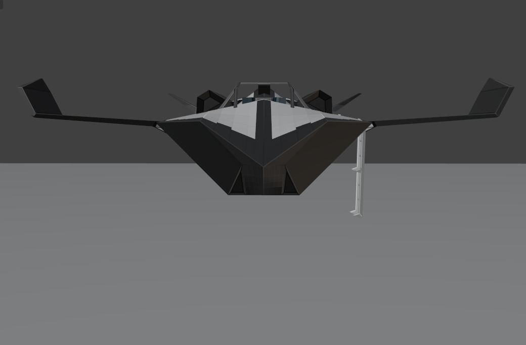 Low Poly Spaceship With Cockpit Interior Free low-poly 3D model_4